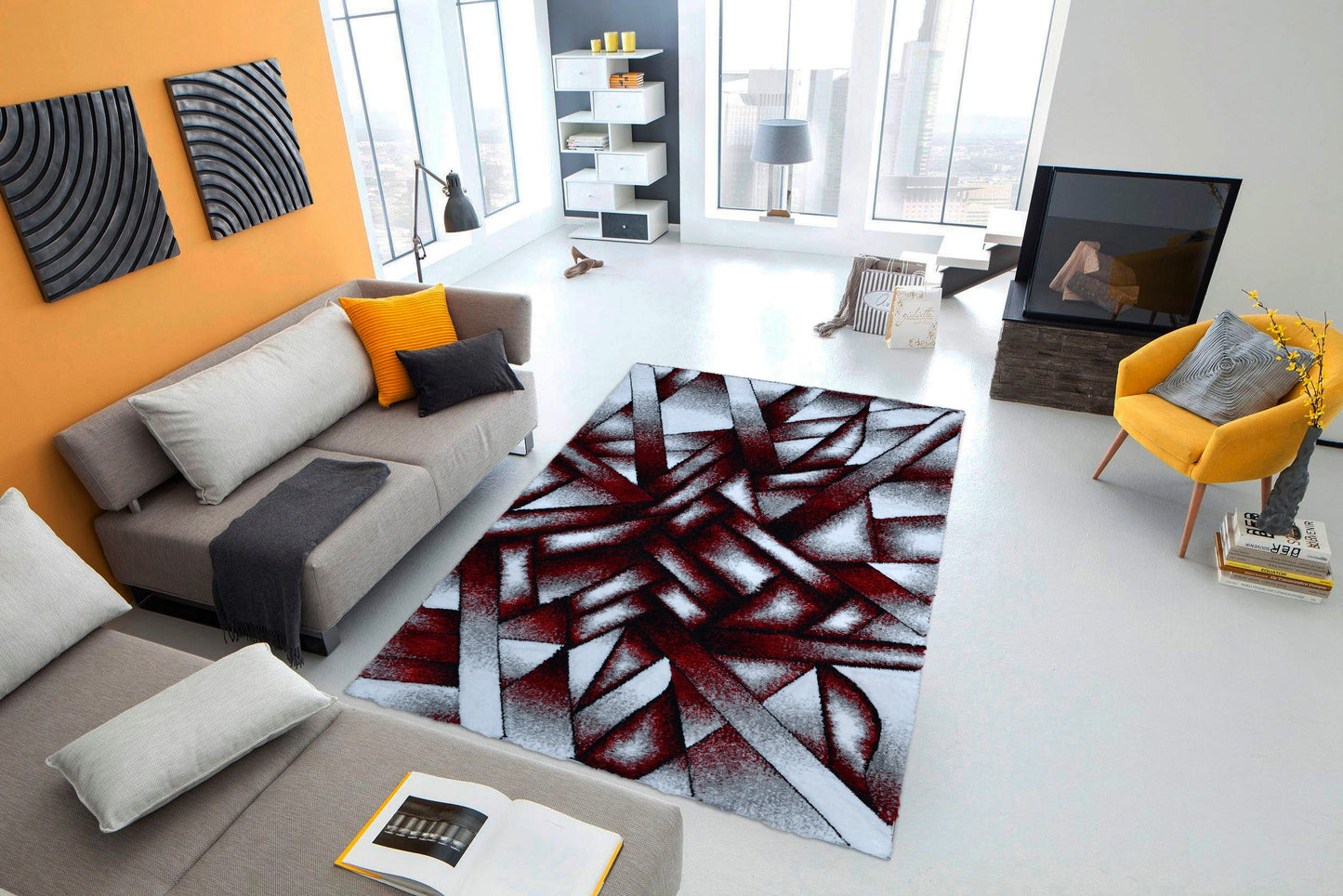 Lulu Modern 3D Carved Design Fluffy Texture Area Rug RT3031