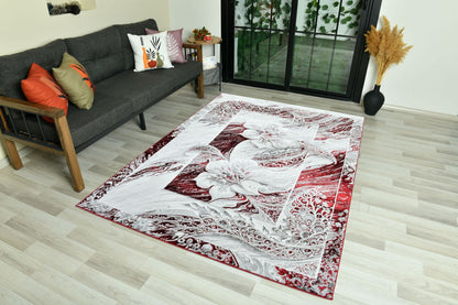 Modern Traditional Area Rug. Artificial Intelligence Design with 3D Affect Rt8409