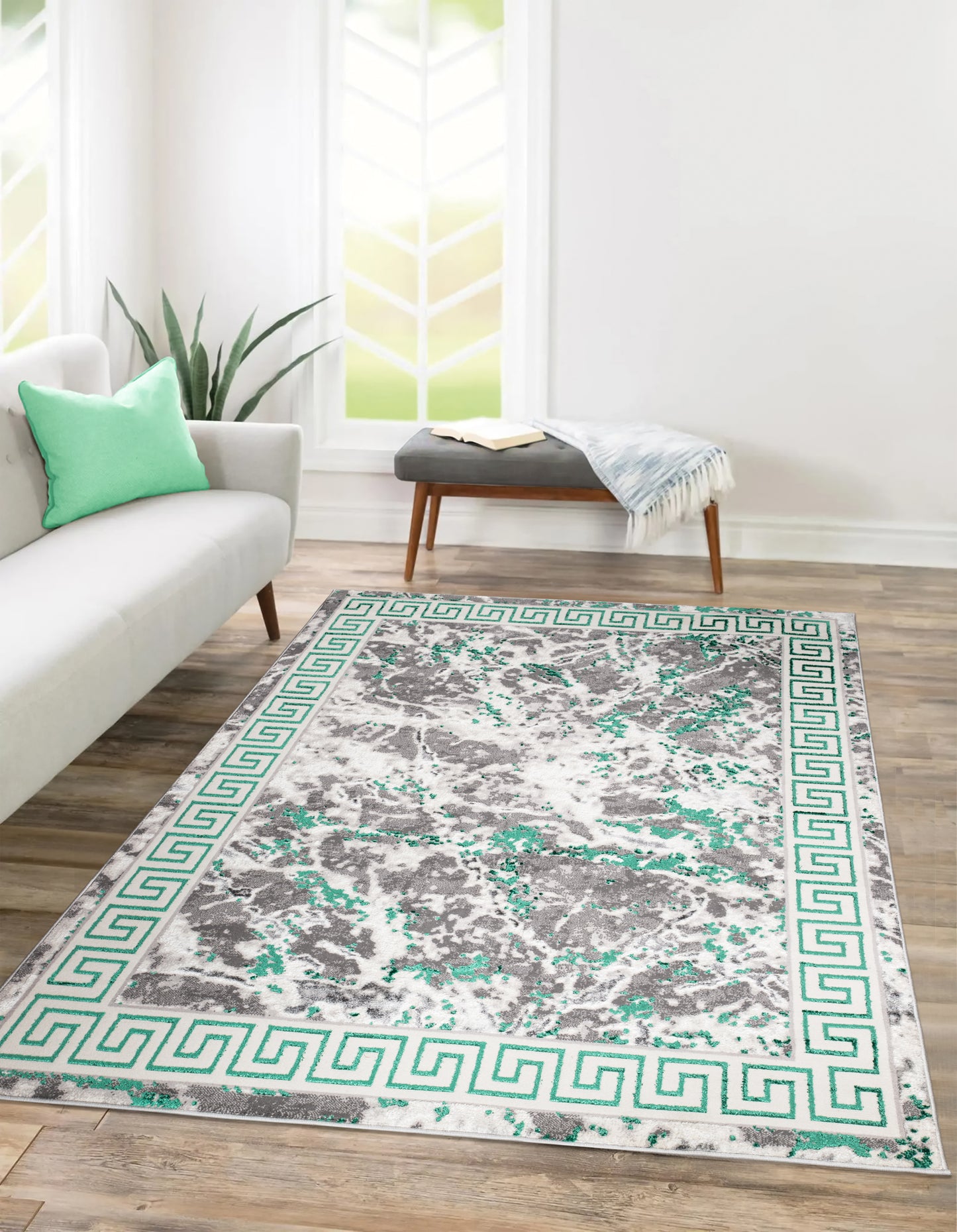 Modern Traditional Area Rug. Artificial Intelligence Design with 3D Affect