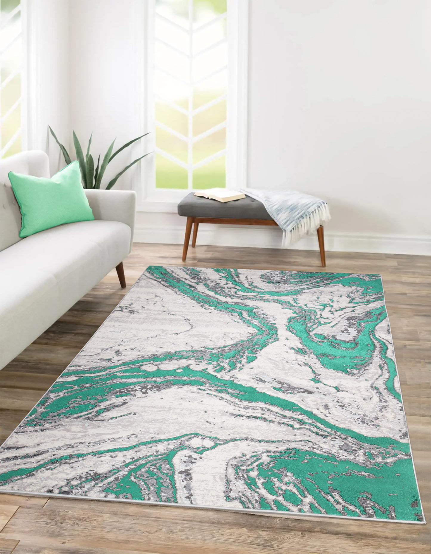 Modern Traditional Area Rug. Artificial Intelligence Design with 3D Affect