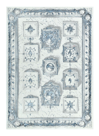 Modern Traditional Area Rug. Artificial Intelligence Design with 3D Affect Rt8403