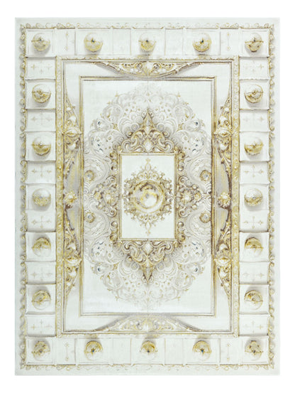 Modern Traditional Area Rug. Artificial Intelligence Design with 3D Affect Rt84000