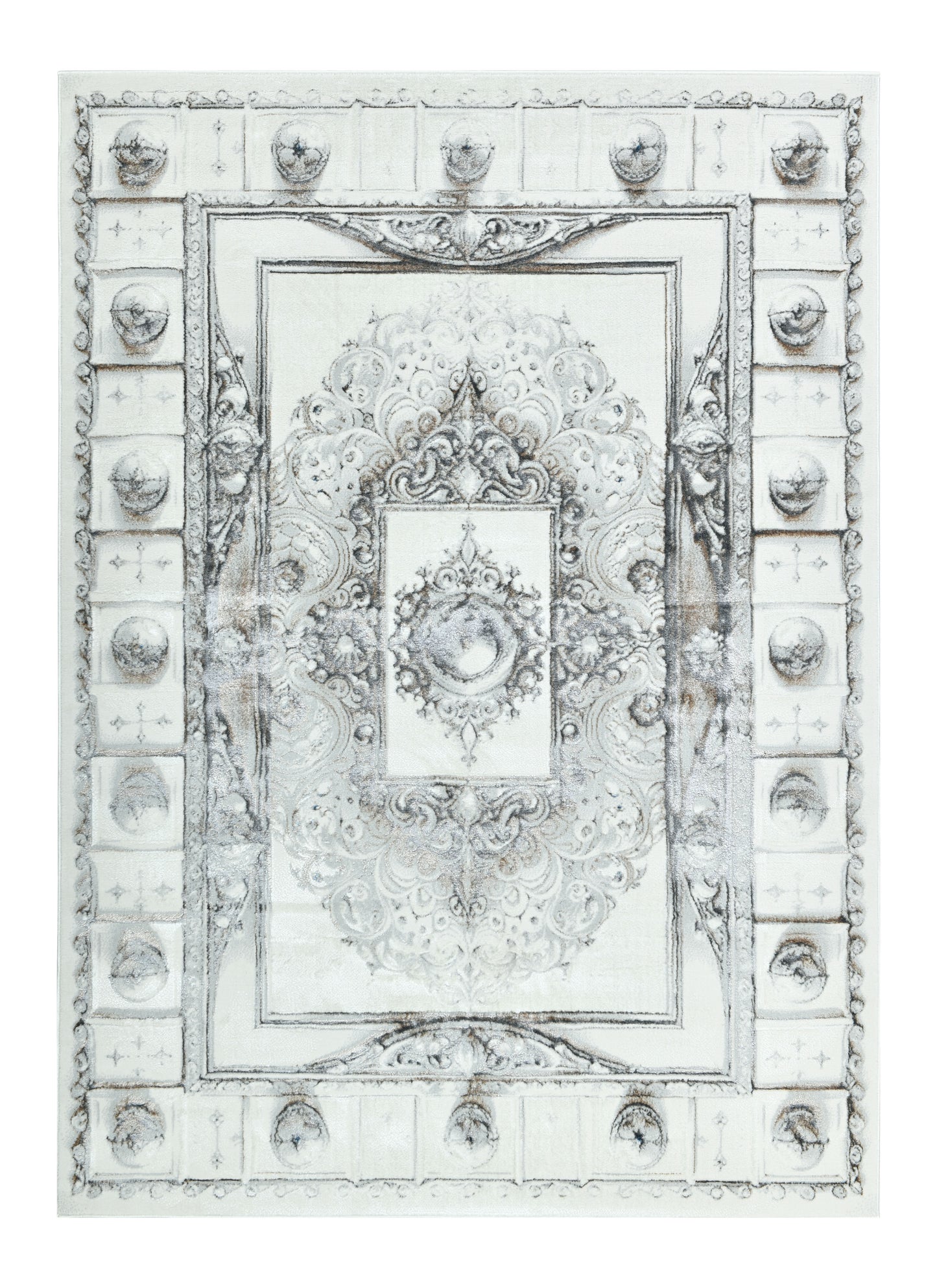 Modern Traditional Area Rug. Artificial Intelligence Design with 3D Affect Rt84000