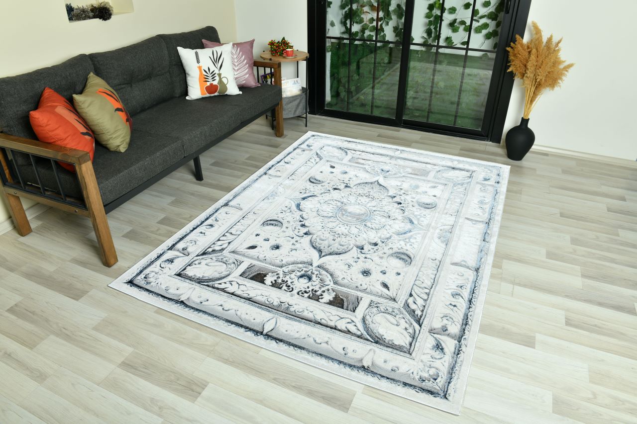 Modern Traditional Area Rug. Artificial Intelligence Design with 3D Affect Rt8401