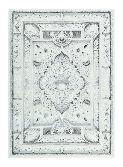 Modern Traditional Area Rug. Artificial Intelligence Design with 3D Affect Rt8401