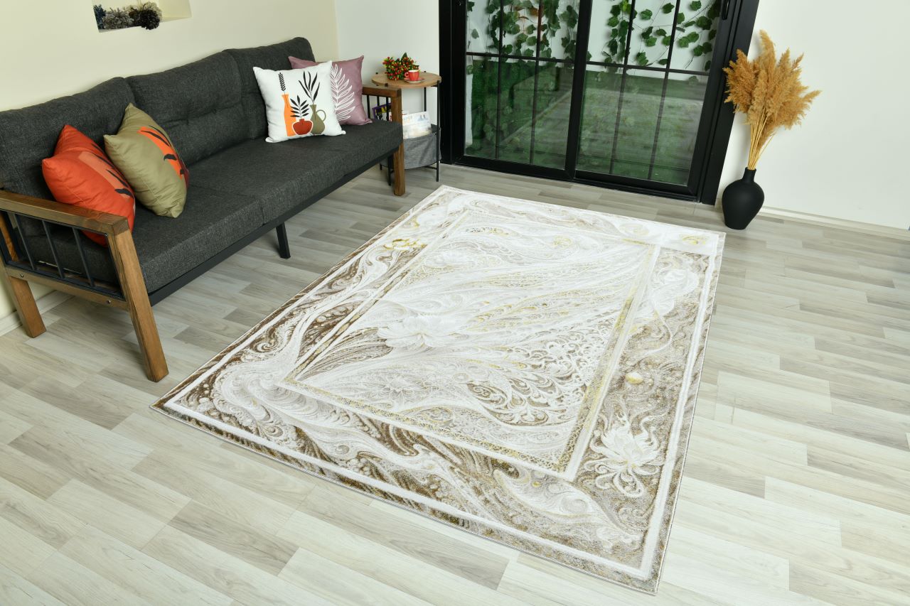 Modern Traditional Area Rug. Artificial Intelligence Design with 3D Affect Rt8404