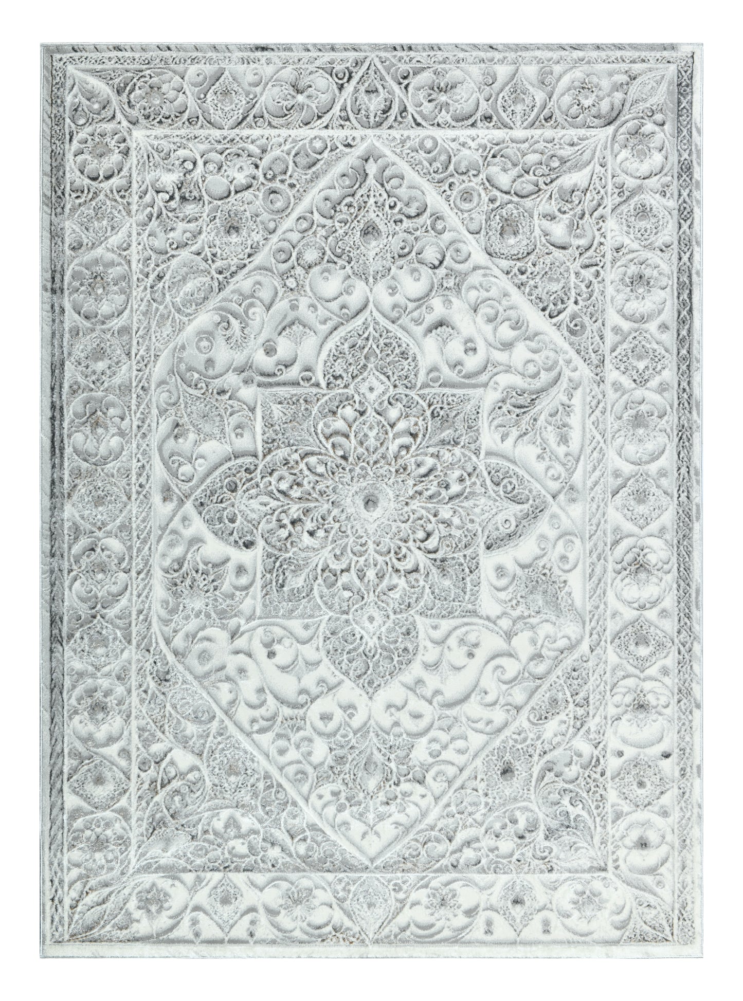 Modern Traditional Area Rug. Artificial Intelligence Design with 3D Affect Rt8406