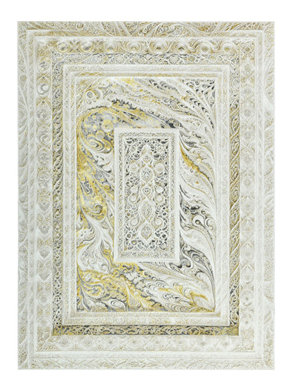 Modern Traditional Area Rug. Artificial Intelligence Design with 3D Affect Rt8408