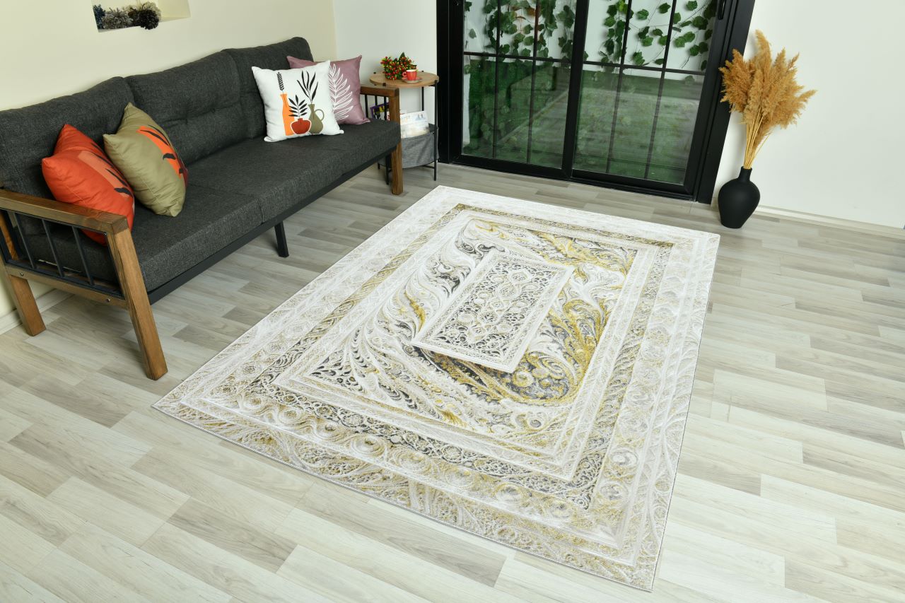 Modern Traditional Area Rug. Artificial Intelligence Design with 3D Affect Rt8408