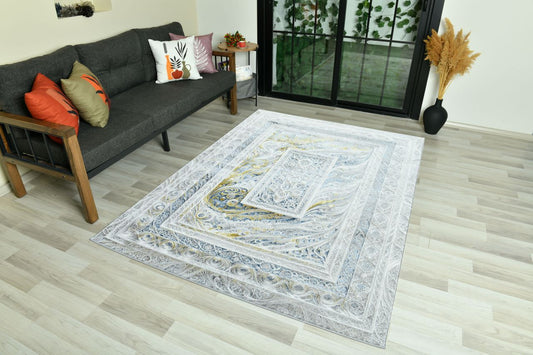 Modern Traditional Area Rug. Artificial Intelligence Design with 3D Affect Rt8408