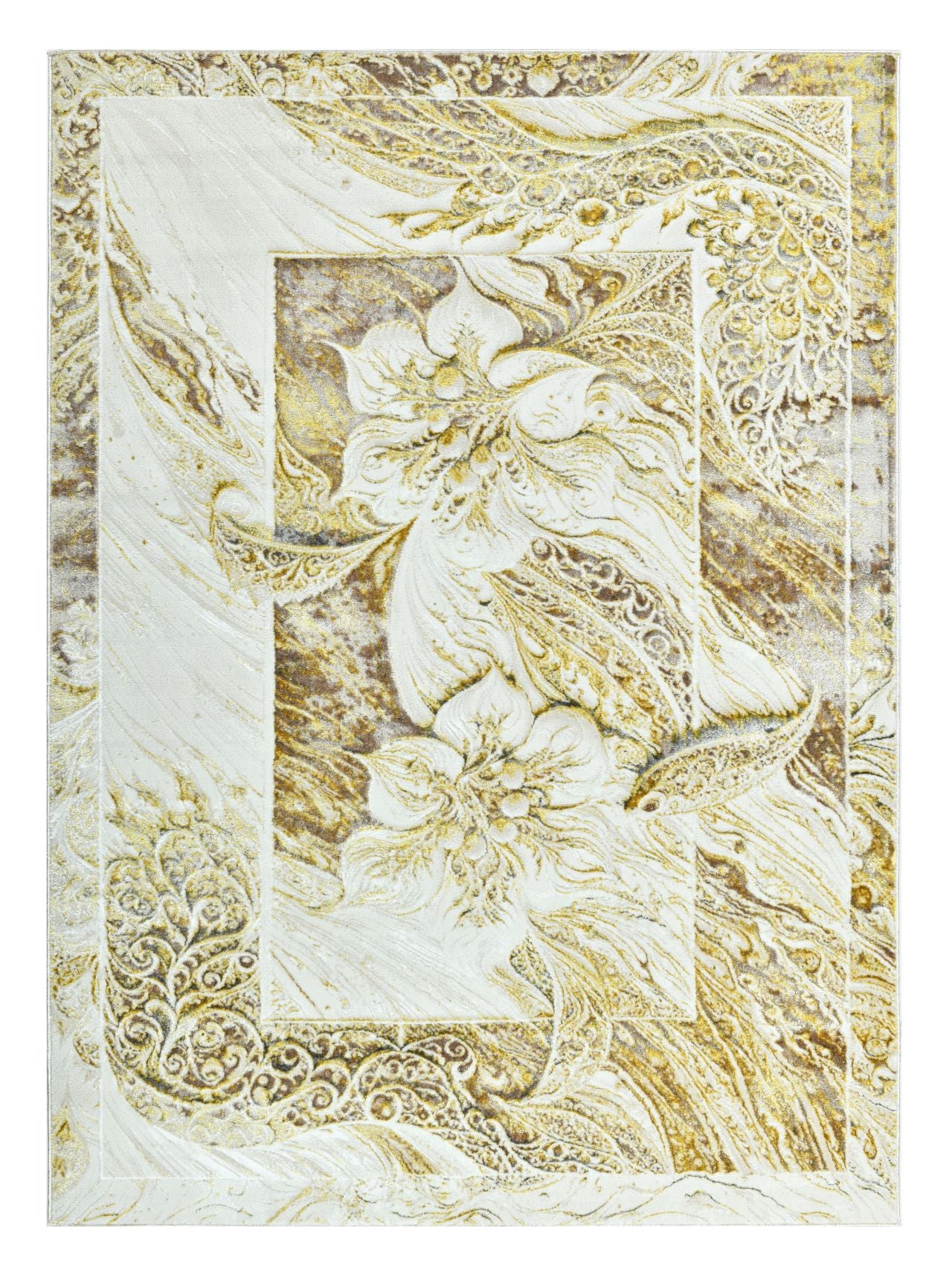 Modern Traditional Area Rug. Artificial Intelligence Design with 3D Affect Rt8409