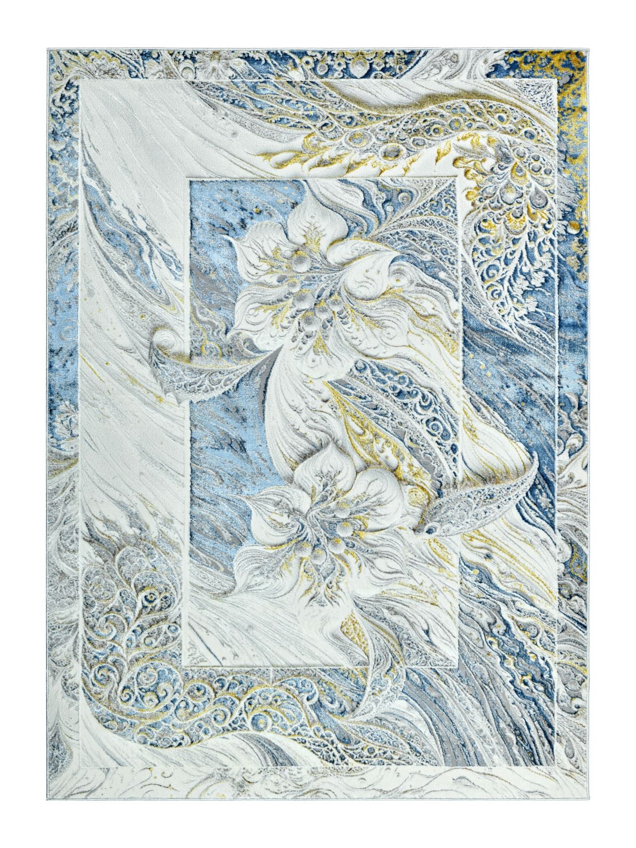 Modern Traditional Area Rug. Artificial Intelligence Design with 3D Affect Rt8409