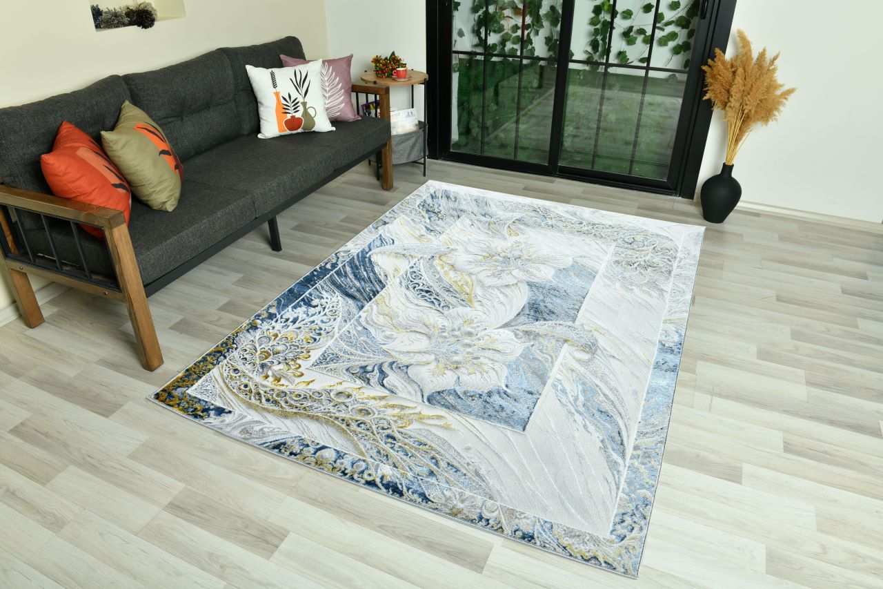 Modern Traditional Area Rug. Artificial Intelligence Design with 3D Affect Rt8409