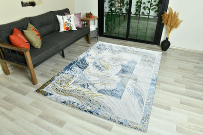 Modern Traditional Area Rug. Artificial Intelligence Design with 3D Affect Rt8409