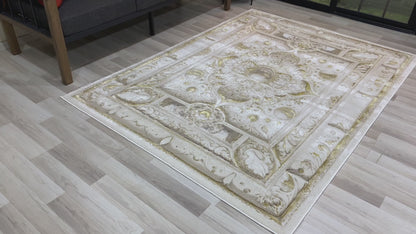 Modern Traditional Area Rug. Artificial Intelligence Design with 3D Affect Rt8401