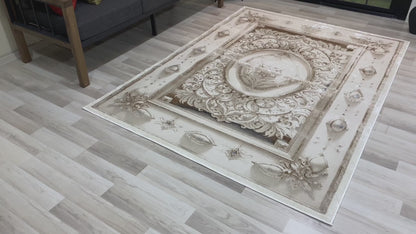 Modern Traditional Area Rug. Artificial Intelligence Design with 3D Affect Rt8402