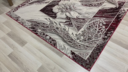 Modern Traditional Area Rug. Artificial Intelligence Design with 3D Affect Rt8409