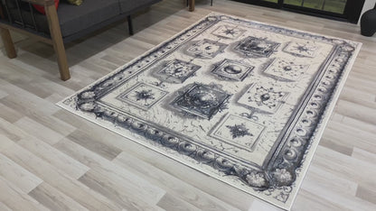 Modern Traditional Area Rug. Artificial Intelligence Design with 3D Affect Rt8403