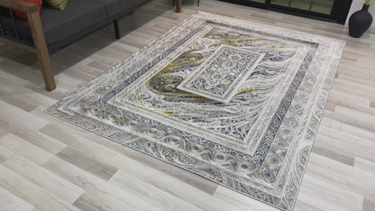 Modern Traditional Area Rug. Artificial Intelligence Design with 3D Affect Rt8408