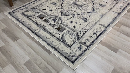 Modern Traditional Area Rug. Artificial Intelligence Design with 3D Affect Rt8406