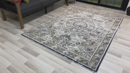 Modern Traditional Area Rug. Artificial Intelligence Design with 3D Affect Rt8405