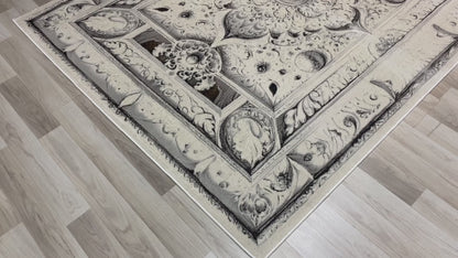 Modern Traditional Area Rug. Artificial Intelligence Design with 3D Affect Rt8401